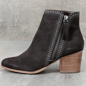 SOLE SOCIETY Corrina Gray Stitched Suede Booties